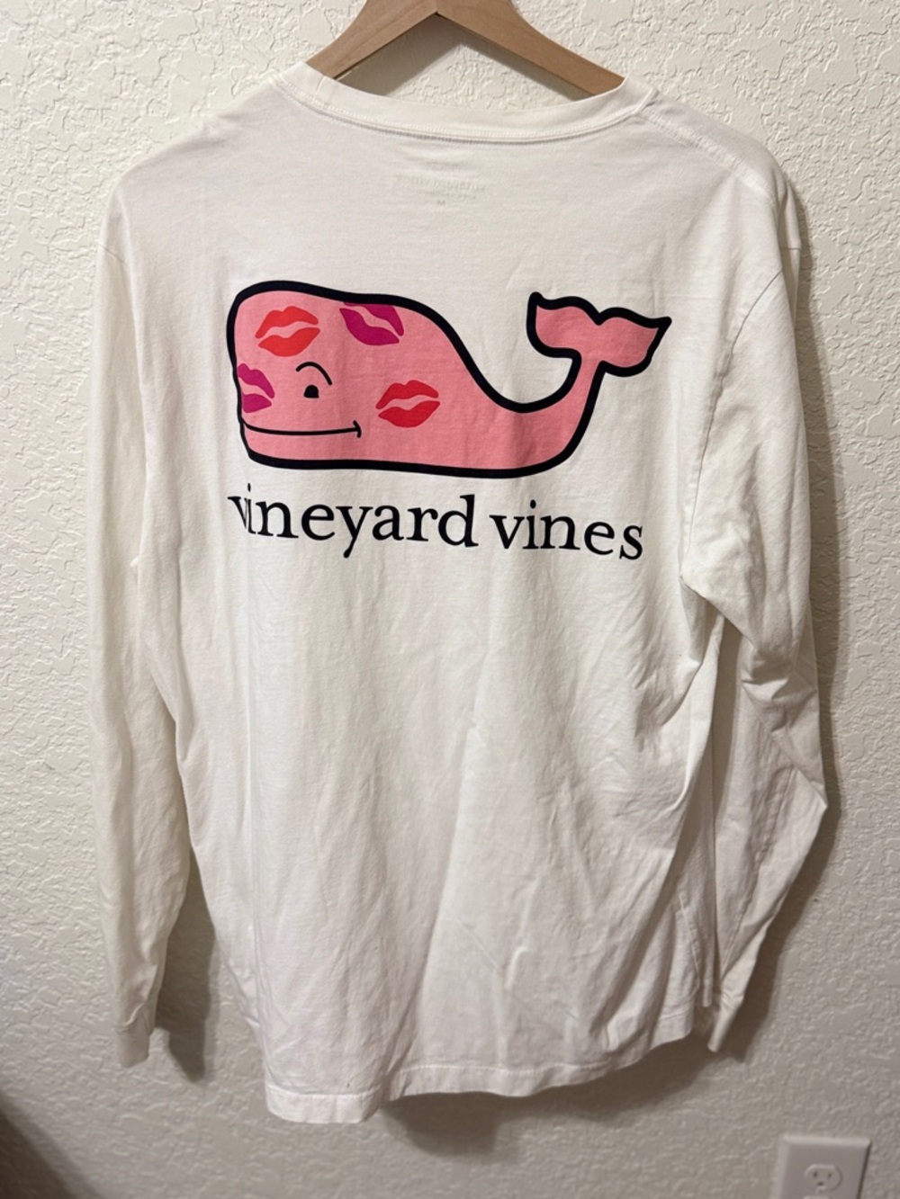 Vineyard Vines White Tee with Light Blue Logo